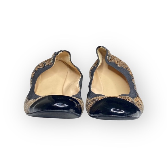 Cole Haan ⌘ Deltona Cap Toe Gore Leather Ballet Flats ⌘ Brown Snakeskin ⌘ 7.5M - Picture 8 of 16